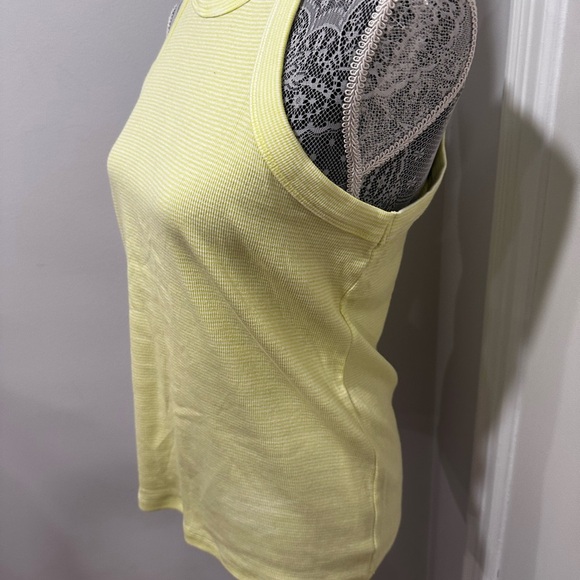 NWOT Loft Women's XL Sleeveless Striped Pullover Blouse/Tank Top Lime Green. - Picture 9 of 11